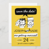 レトロRaptor日付カードの保存 セーブザデート (正面/裏面)