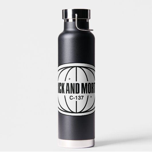 レトロRickおよびMorty C-137寸法バッジ ウォーターボトル (左面)