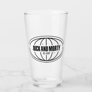 レトロRickおよびMorty C-137寸法バッジ タンブラーグラス