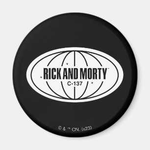 レトロRickおよびMorty C-137寸法バッジ マグネット