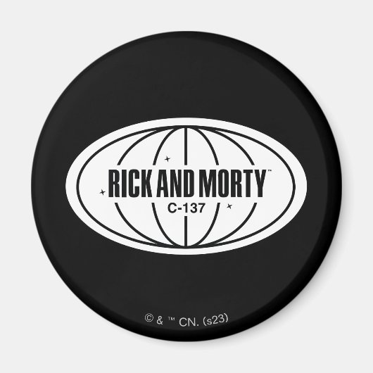 レトロRickおよびMorty C-137寸法バッジ マグネット (正面)