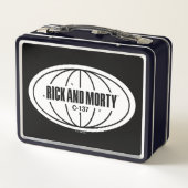 レトロRickおよびMorty C-137寸法バッジ メタルランチボックス (裏面)