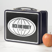レトロRickおよびMorty C-137寸法バッジ メタルランチボックス (インサイチュ)