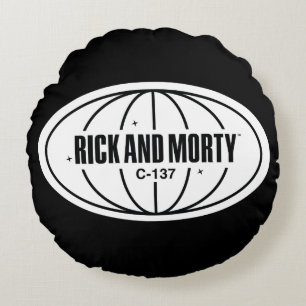 レトロRickおよびMorty C-137寸法バッジ ラウンドクッション