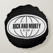 レトロRickおよびMorty C-137寸法バッジ ラウンドクッション (裏面)