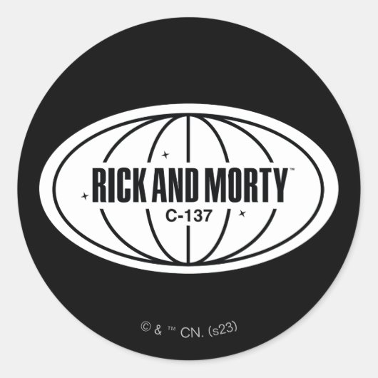 レトロRickおよびMorty C-137寸法バッジ ラウンドシール (正面)
