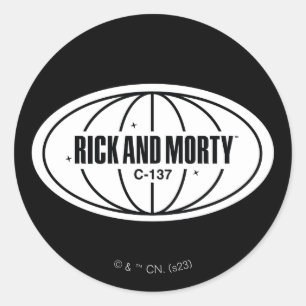 レトロRickおよびMorty C-137寸法バッジ ラウンドシール