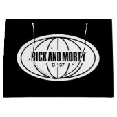 レトロRickおよびMorty C-137寸法バッジ ラージペーパーバッグ (正面)