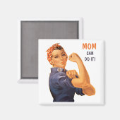 レトロRosie the Riveter Mom Can Do It マグネット (正面/裏面)
