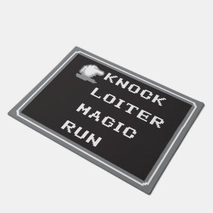 レトロRPGメニュードア・マット18" x 24" (8ビット) ドアマット
