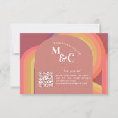 レトロRSVPとQRコード 出欠カード (正面)