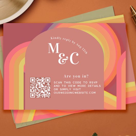 レトロRSVPとQRコード 出欠カード