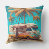 レトロRVとパームツリー アウトドアクッション (裏面)