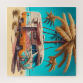 レトロRVとパームツリー ジグソーパズル (横)