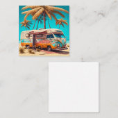 レトロRVとパームツリー ノートカード (正面/裏面)
