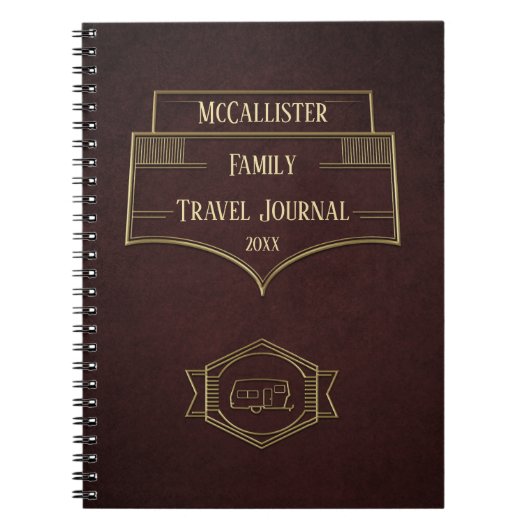 レトロRVのキャンピングカー旅行ジャーナル ノートブック (正面)