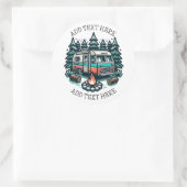 レトロRVカンパーキャンプサイパーソナライズされたト ラウンドシール (バッグ)