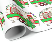 レトロRVカンパー |キャンプのテーマ ラッピングペーパー (ロールコーナー)