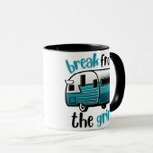 レトロRVティール(緑がかった色)BFTGコーヒーマグ マグカップ (正面右)