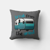 レトロRVティール(緑がかった色)BFTG枕 クッション (正面)