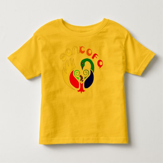 レトロSANKOFAの子供 トドラーTシャツ (正面)