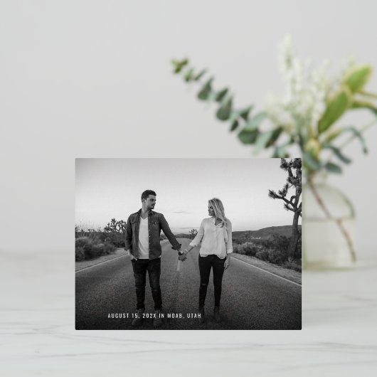 レトロSave the Date Foil招待状はがき 箔招待状ポストカード (立ち正面)