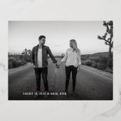 レトロSave the Date Foil招待状はがき 箔招待状ポストカード (正面)