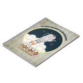 レトロsci-fiコーヒーポットロケットレシピノート ノートブック (左側)