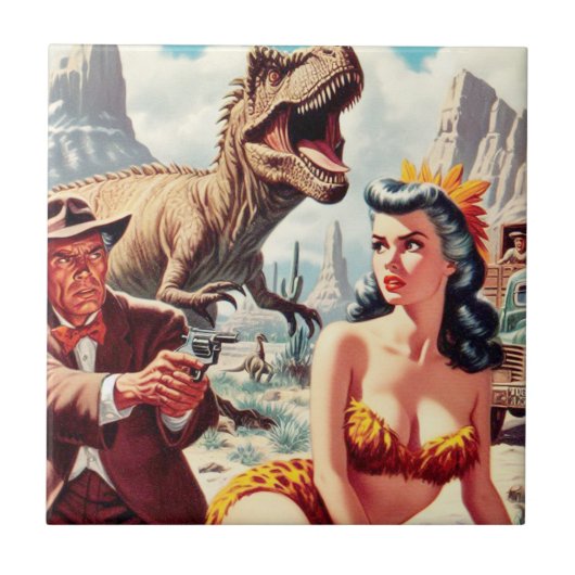 レトロSci-Fiピンアップ タイル (正面)