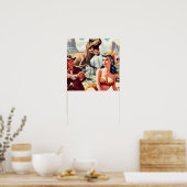 レトロSci-Fiピンアップ ポスター (キッチン)