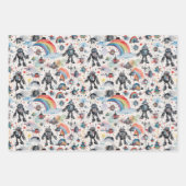 レトロSci-Fiロボット宇宙 ラッピングペーパーシート (正面3)