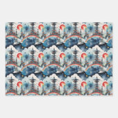 レトロSci-Fiロボット宇宙 ラッピングペーパーシート (正面2)