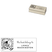 レトロSci-Fi宇宙飛行士蔵書票スタンプ ラバースタンプ (押印)