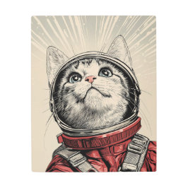 レトロSci-Fi宇宙飛行機探査機キャット メタルプリント