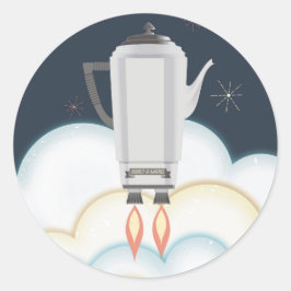 レトロSFコーヒーポット浸透器ロケット船 ラウンドシール