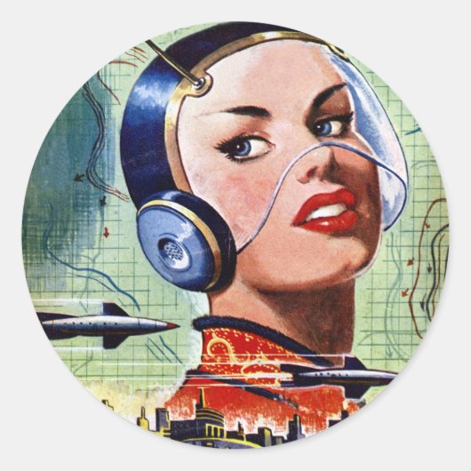 レトロSFスタンプ ラウンドシール (正面)