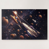 レトロSFファンタジー宇宙バトルアート ジグソーパズル (横)