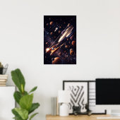 レトロSFファンタジー宇宙バトルアート ポスター (ホームオフィス)