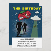 レトロSFポスターバースデーパーティー 招待状 (正面/裏面)