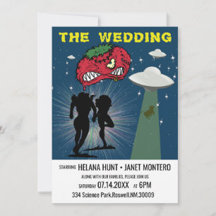 レトロSFポスターレズ結婚ビアン 招待状