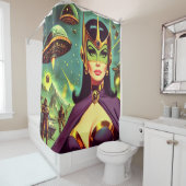 レトロSF女性 シャワーカーテン (インサイチュ)