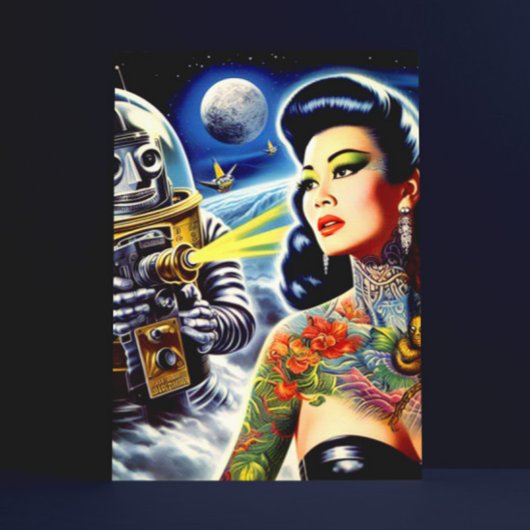 レトロSF女性 ポストカード