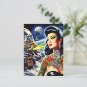 レトロSF女性 ポストカード (スタンド正面)