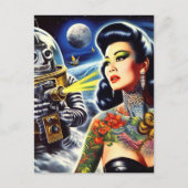 レトロSF女性 ポストカード (正面)