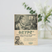 レトロSkypeソーシャルメディア広告による私の愛を送信 ポストカード (スタンド正面)