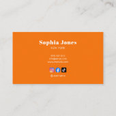 レトロSNSミニマリストオレンジ 名刺 (裏面)