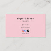 レトロSNSミニマリストピンクレッド 名刺 (裏面)