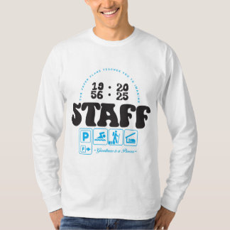 レトロSTAFFグラフィックと紙飛行機引用文 Tシャツ