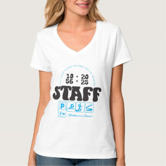 レトロSTAFFグラフィックと紙飛行機引用文 Tシャツ
