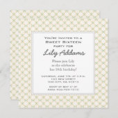 レトロSweet sixteen招待状-クリーム 招待状 (正面/裏面)